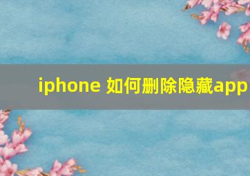 iphone 如何删除隐藏app